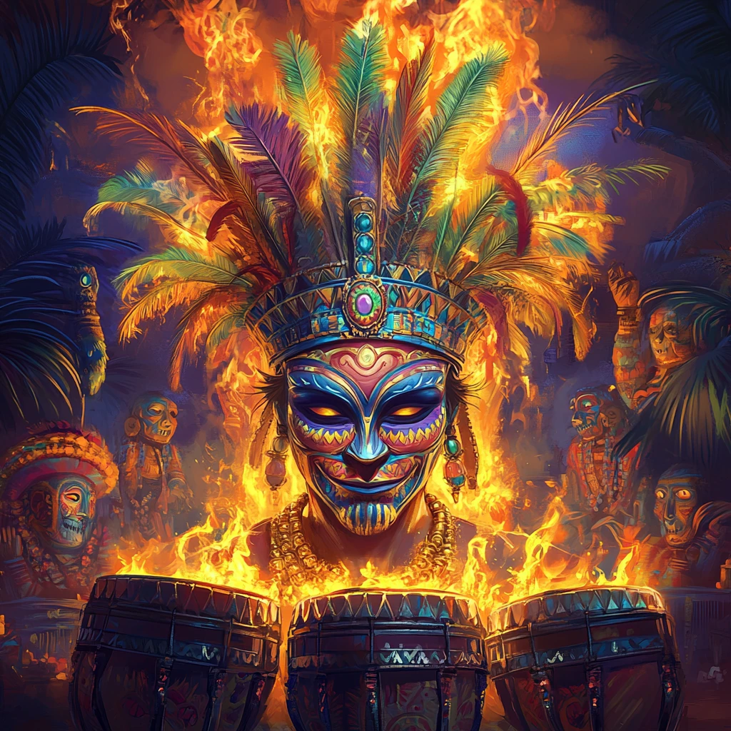 12 Masks of Fire Drums
